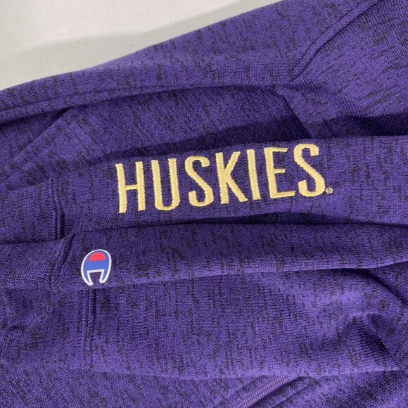 Champion University of Washington Huskies Full Zip Jacket Men’s XL Purple Fleece - Picture 4 of 6